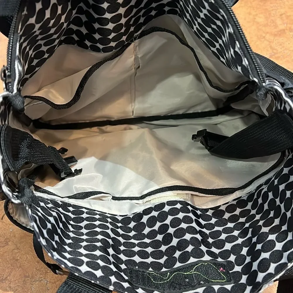 Skip Hop Spark Diaper Bag Multi pockets attaches to stroller‎ Black dots